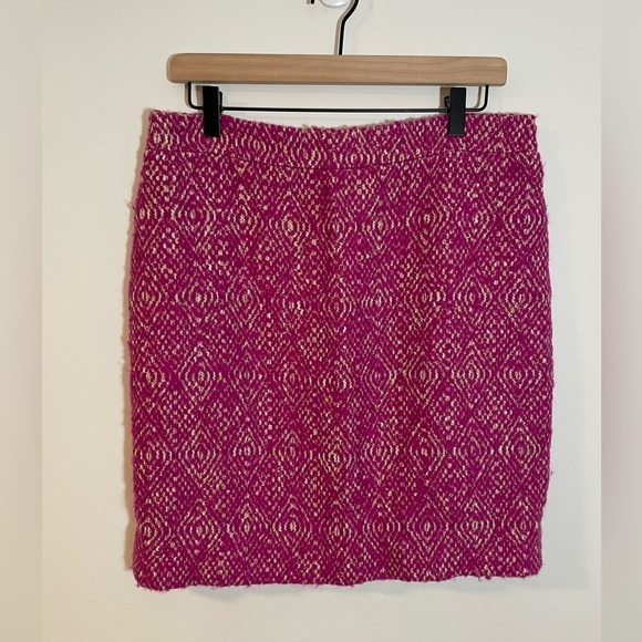 J. Crew Dresses & Skirts - J Crew No 2 Pencil Pink Tweed Lined Skirt Diamond Design Women Size 8 Wool Blend